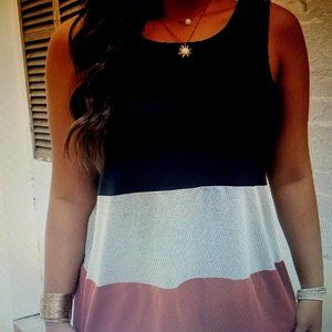 PLUS SIZE TRI-COLOR TANK SIZE 16 (NEW W/O TAGS)